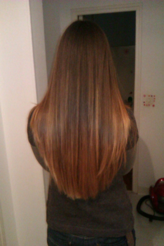 Coiffure degrade en v