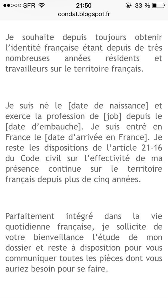 exemple lettre de motivation naturalisation francaise