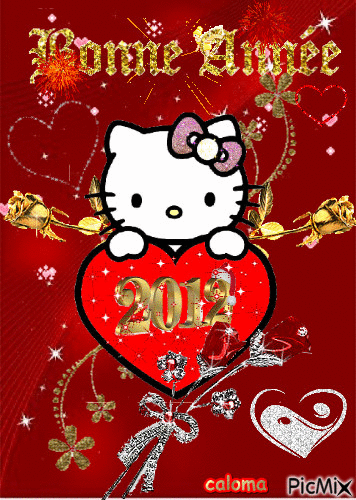 carte bonne annee hello kitty