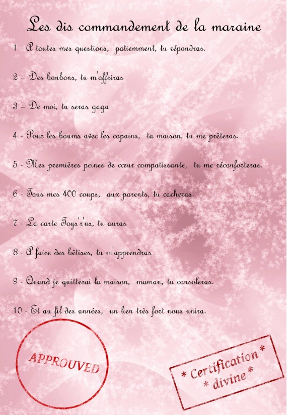remerciement marraine