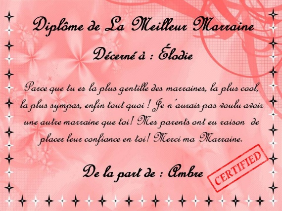 remerciement marraine
