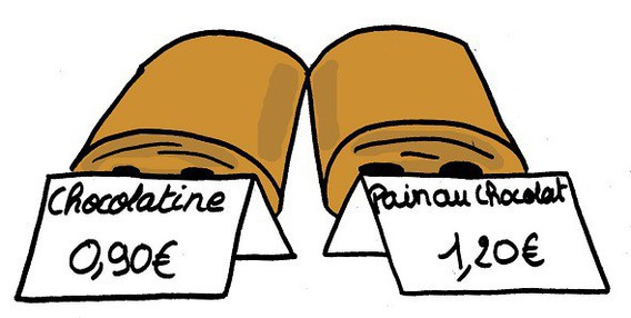 Chocolatine VS Pain Au Chocolat Miniature Chocolatine VS Pain Au Chocolat Miniature