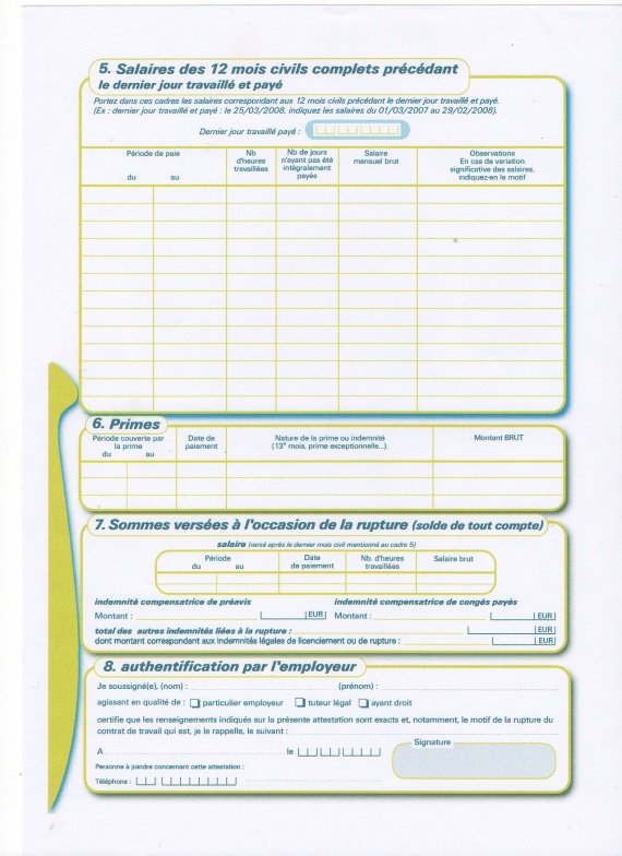 Pole Emploi Attestation Employeur Pole Emploi Pdf Vierge