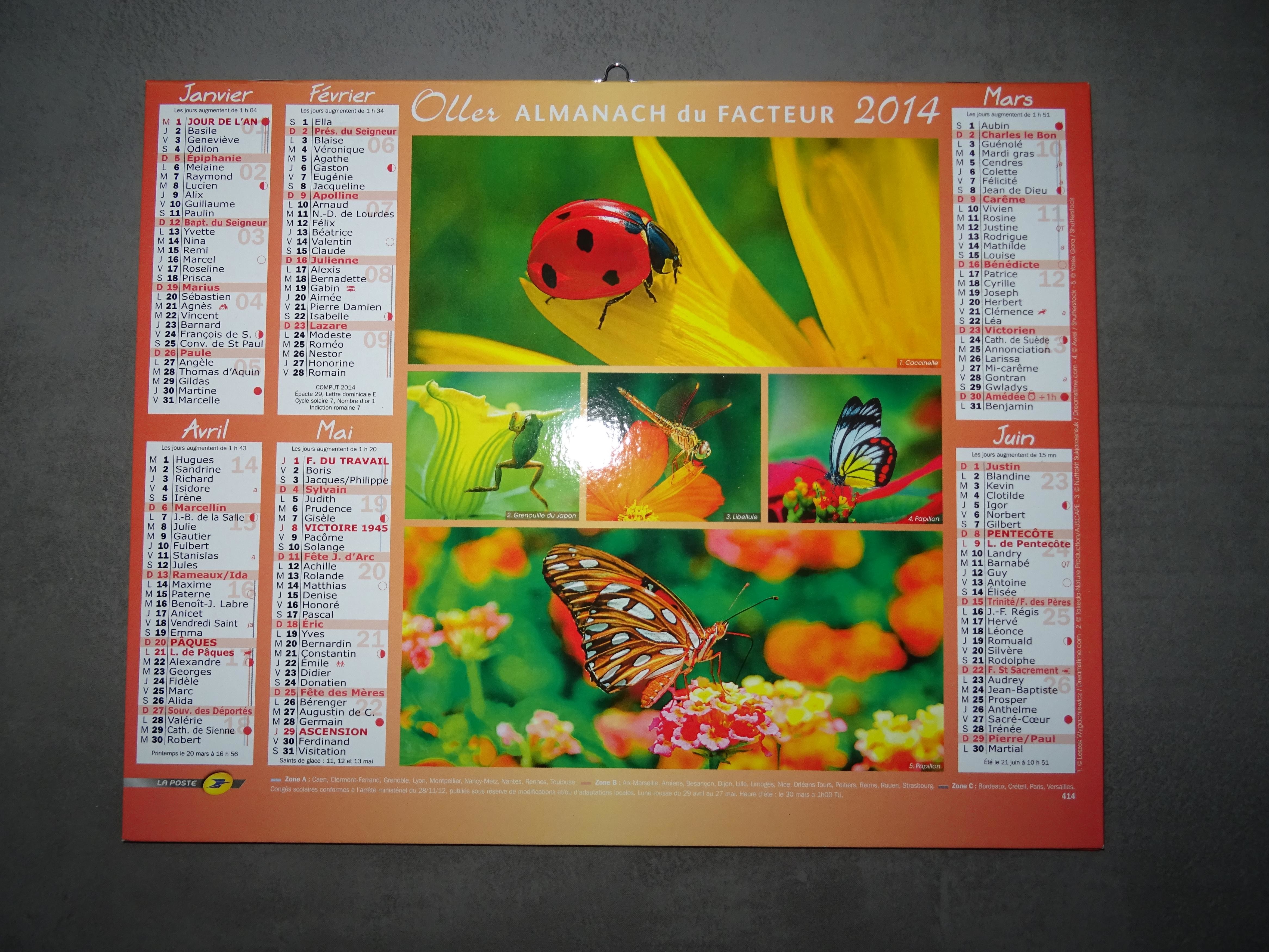 calendrier almanach du facteur année 2014 2euros theme animaux ttbe calendrier almanach du facteur année 2014 2euros theme animaux ttbe