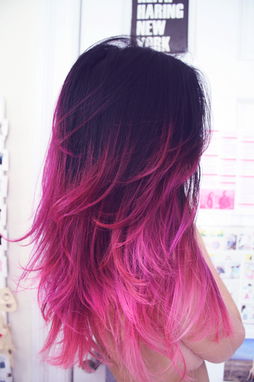 coiffure tie and dye rose