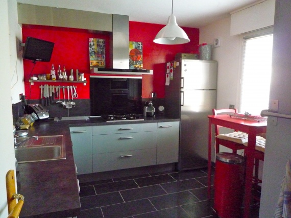 Cuisine Noir Mur Rouge Maisonfarn Tk Cuisine Noir Mur Rouge maisonfarn tk