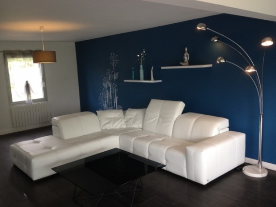 Idee Deco Salon Bleu Canard