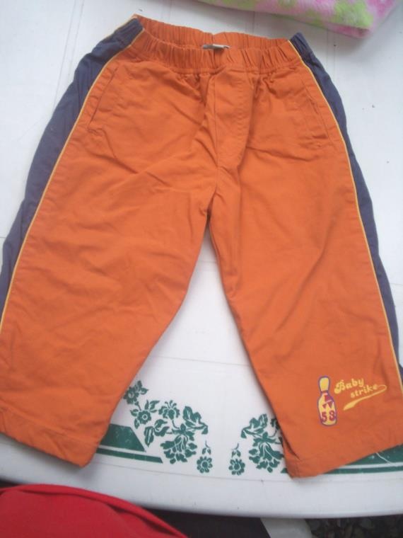 Pantalon orange et bleu TAPE A L OEIL BIEN PORTE 2 ANS