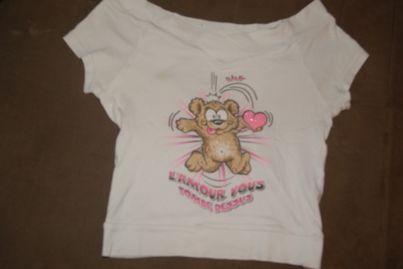 T shirt blanc "ours" BE 3€