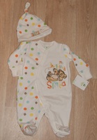Pyjama coton + bonnet a pois ROI LION SIMBA ( inscrit naissance mais taille 3-6 mois ) 10€