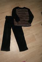 Pyjama velour noir rayé 3€