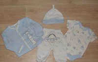 Kit coton bleu & blanc : Pyjama 2 pces + body + bonnet TIGROU ( NEUF ) 17€ ( prix payer )