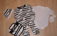 Kit pyjama + body + bavoir + bonnet ZEBRE (NEUF) 15€