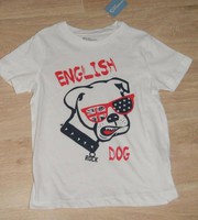 T shirt blanc English Dog TOUT SIMPLEMENT  Bon Etat 1€