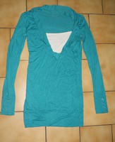 Tunique ML elasthanne turquoise & blanc NO EXCUSE T 38/40 3€