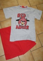 Pyjama court  2 pces rouge & gris ANGRY BIRD