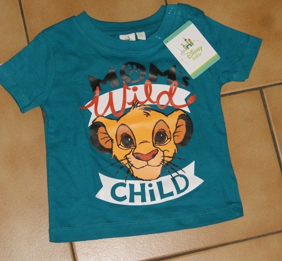 6 MOIS : T shirt turquoise ROI LION 2€