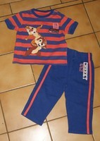 18 MOIS : Enble pantalon + t shirt coton orange & bleu TIC&TAC 10€