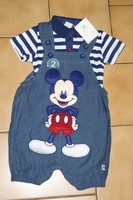 18 MOIS : ( 9/12 qui taille grand ) Salopette short + t shirt MICKEY 6€