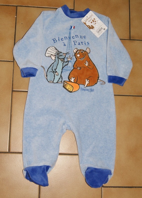 12 MOIS : Pyjama velour bleu RATATOUILLE DISNEYLAND 12€
