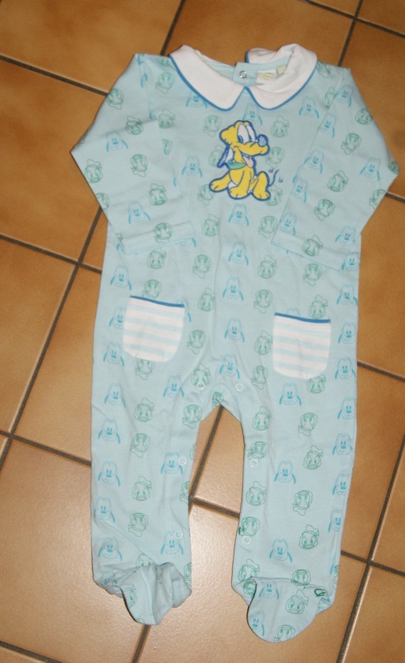 18 MOIS : Pyjama coton bleu pale PLUTO 4€