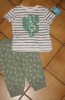 9 MOIS : Enble pantalon coton + t shirt cactus BEBEREVE 4€