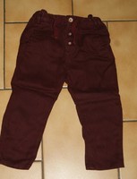24 MOIS : Pantalon coton taille réglable bordeau ZARA 5€