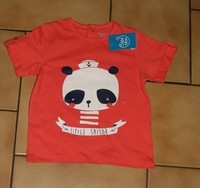 24 MOIS : T shirt rouge pale panda BEBEREVE 2€