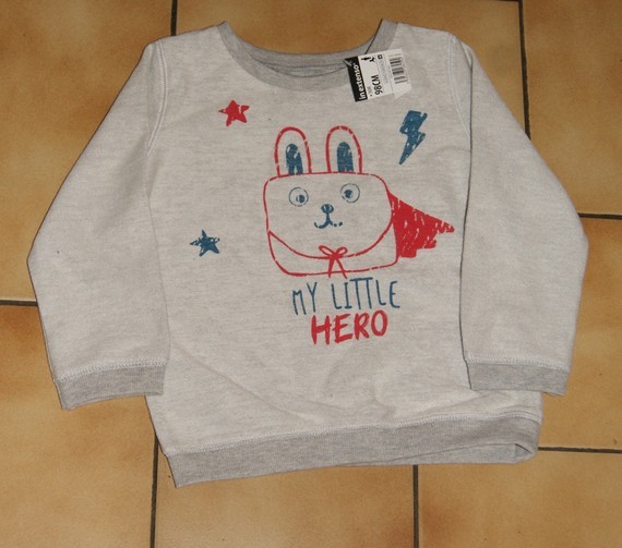Sweat gris lapin IN EXTENSO 2€