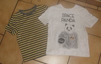 Lot 2 T shirt rayé + panda EPOP 3€