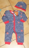 6 MOIS : Pyjama coton sans pied + bonnet SUPERMAN ( NEUF )