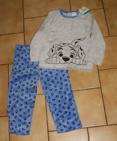 36 MOIS : Pyjama velour 2 pces gris & bleu DALMATIEN 5€
