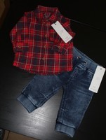 3 MOIS : Enble jean + chemise F&F ( NEUF )