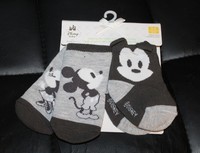 Lot chaussettes grises MICKEY DISNEY STORE 0/6 MOIS ( NEUF)