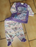 1 MOIS : Pyjama coton 2 pces violet papillon MISS CUTIE