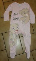 12 MOIS : Pyjama coton rose pale  ROI LION ( taille grand )