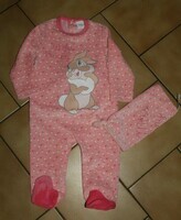 12 MOIS : Pyjama velour rose MISS BUNNY