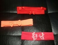 Lot 3 bandeaux coton : rouge / saumon / fuchia