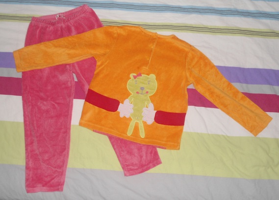 dpam pyjama 6 ans rose et orange dos