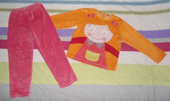 dpam pyjama 6 ans rose et orange