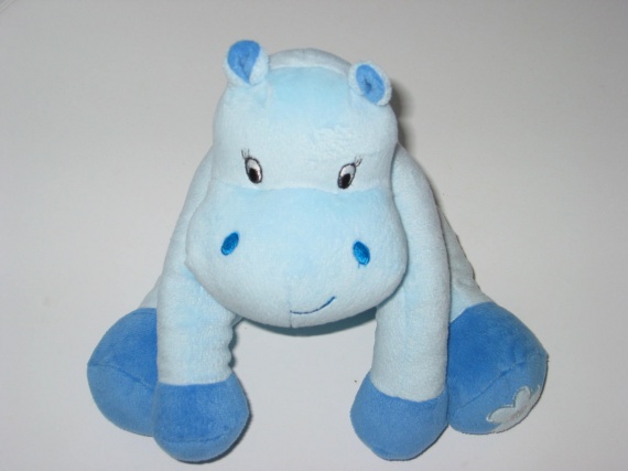 peluche hippopotame bleu