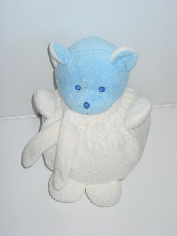 doudou Musti ours bleu et vert - marque Mustela - Doudous Mustela Musti - meluesine - Photos doudou mustela