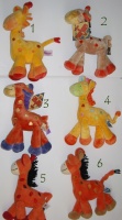 Doudou nicotoy girafes mots d'enfant jaune, orange, marron