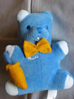 doudou Musti ours bleu carotte et noeud papillon - marque Mustela