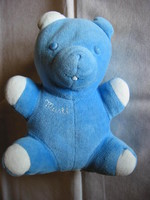 doudou Musti ours bleu yeux en plastique - marque Mustela
