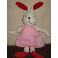 doudou lapin blanc robe rose - marque Sucre d'orge