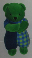 doudou ours vert et bleu berchet