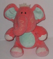 doudou elephant rose vert bleu - Mes amis calins - 20 cm - 10 euros + frais de port