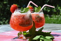 Vodka-tonic à la fraise et menthe