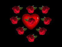 coeur et roses